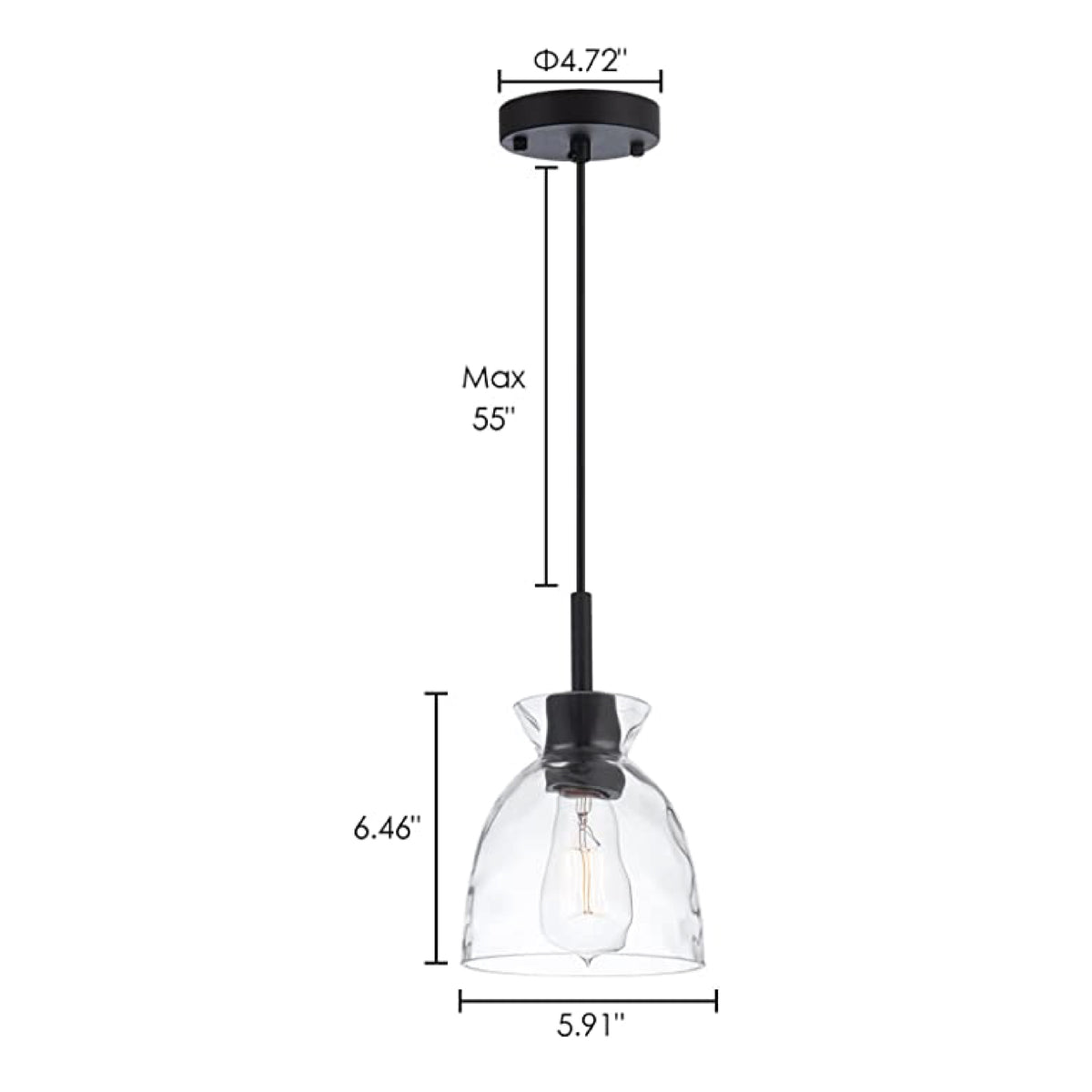 Black modern kitchen light fixtures Large glass pendant light Dining t