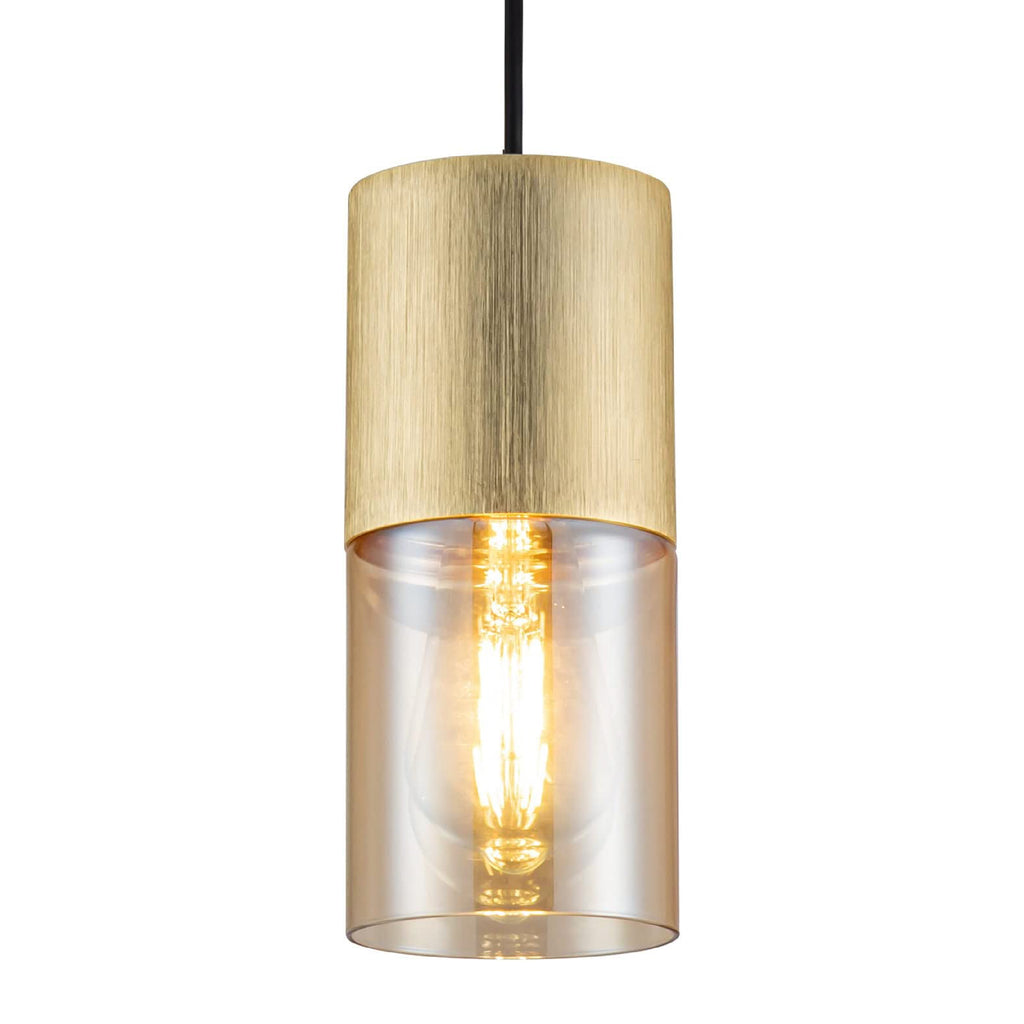 1 Pack pendant lighting Gold kitchen island lighting Adjustable Amber Glass Light
