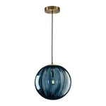 1-Light Pendant Light Large Entryway light fixture hanging Blue vintage globe Light