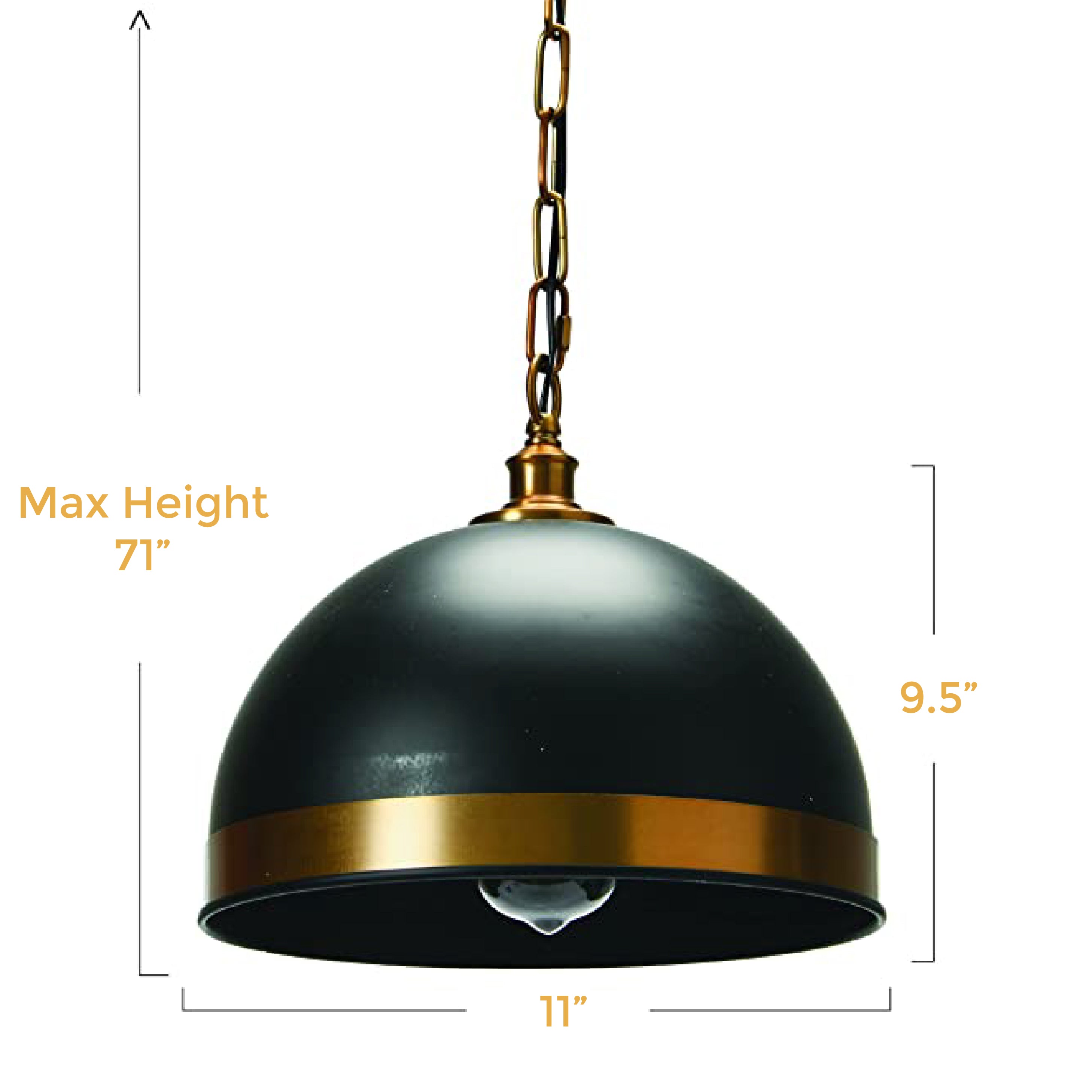 Metal vintage inspired pendant light Black and Bronze Retro pendant Lamp