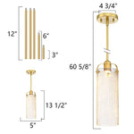 Glass farmhouse kitchen island Light Brass Gold Pendant Light Modern Hanging Light Fixtures
