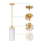 Glass farmhouse kitchen island Light Brass Gold Pendant Light Modern Hanging Light Fixtures