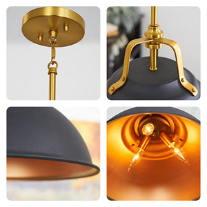 Black dome light fixtures Modern metal lamp shade 3-Light pendant lamp