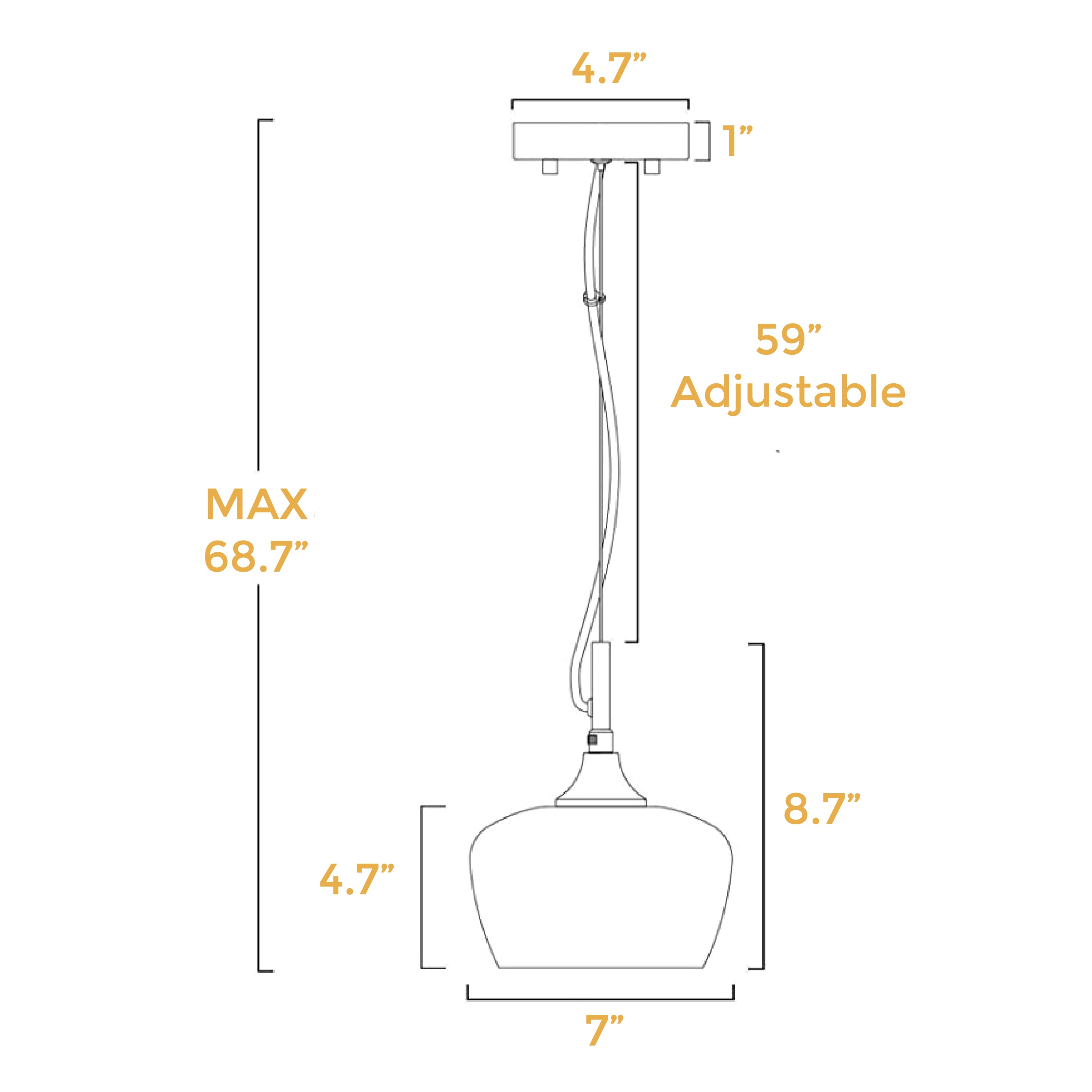 1-Light copper pendant light Metal kitchen island lights hanging Modern gold light fixture