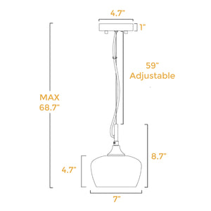 1-Light copper pendant light Metal kitchen island lights hanging Modern gold light fixture