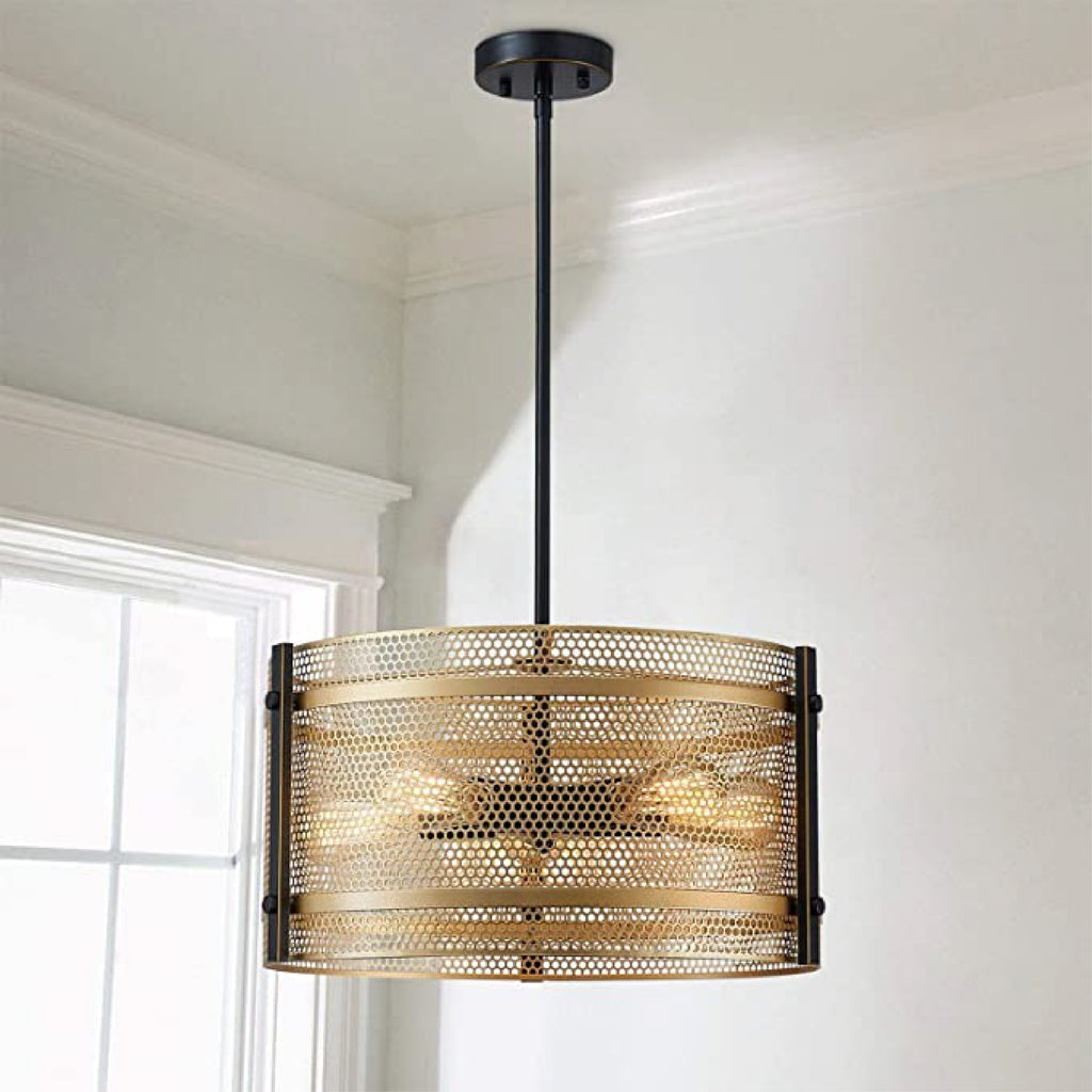 Gold Chandelier Light Fixture 5-Light Pendant Light Modern Living Room Light