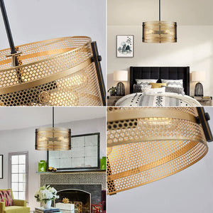 Gold Chandelier Light Fixture 5-Light Pendant Light Modern Living Room Light