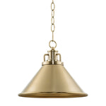1-Light large pendant light Cool brass light fixture Modern home lighting