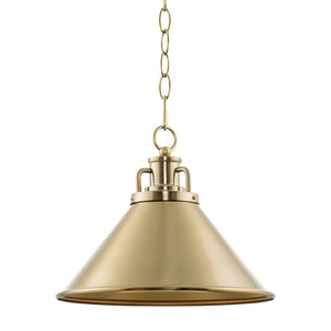 1-Light large pendant light Cool brass light fixture Modern home lighting