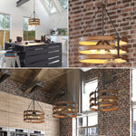 3-Light kitchen hanging lights Barnwood rustic light fixtures Art Deco wood chandelier light