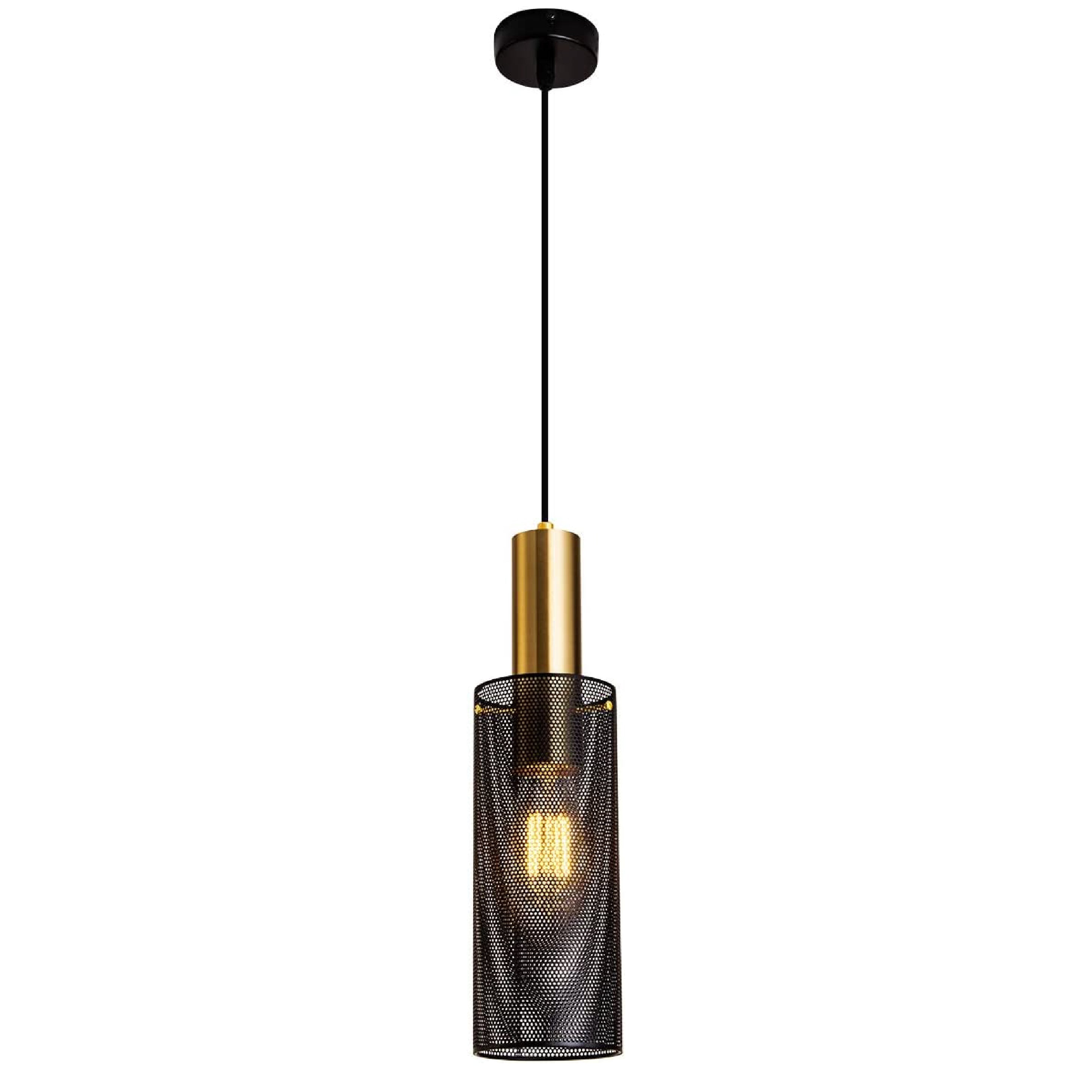 1 Pack black pendant lights Modern island pendant lights for kitchen Metal Caged