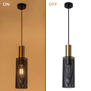 1 Pack black pendant lights Modern island pendant lights for kitchen Metal Caged