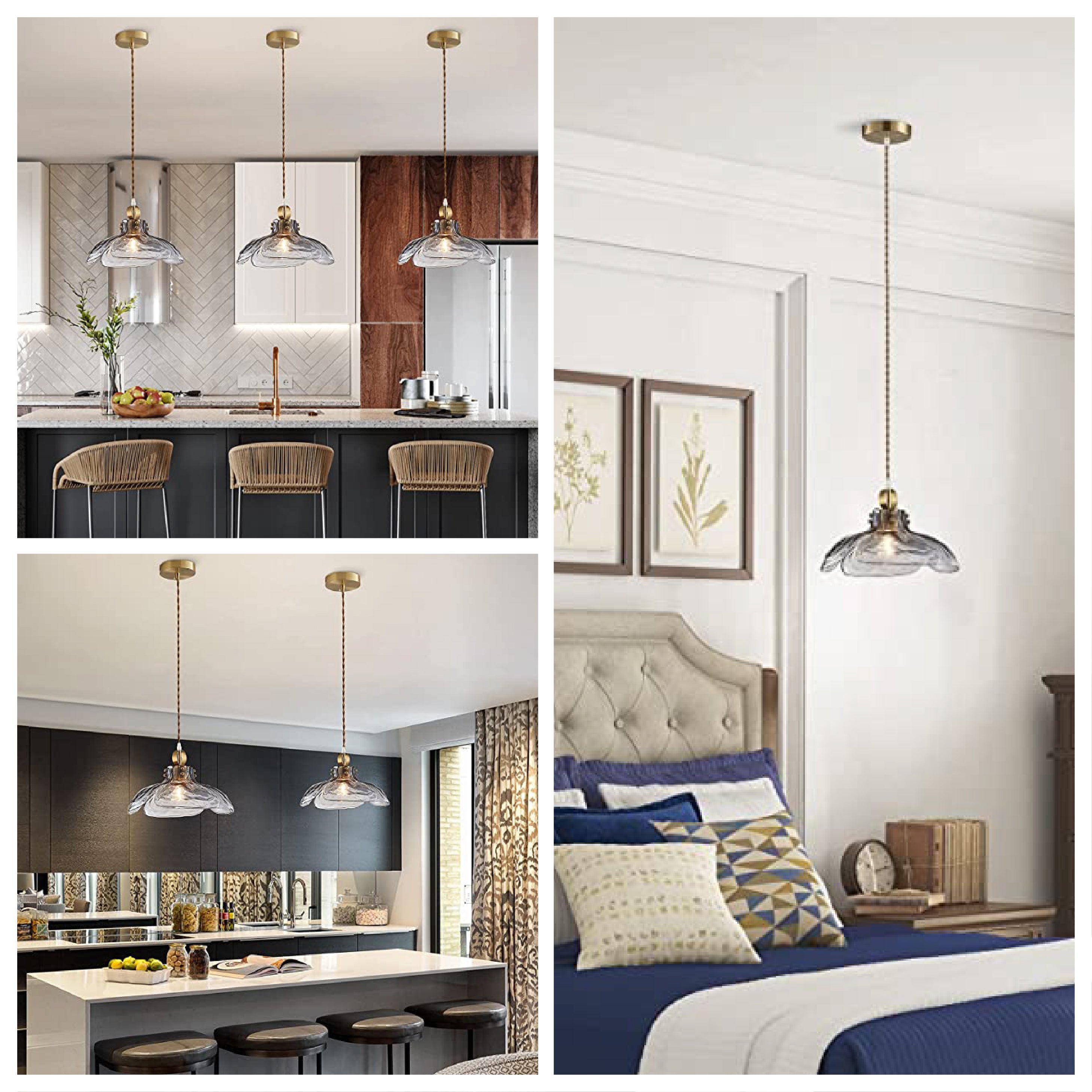 1-Light hanging kitchen lights Gray Pendant Light Fixtures Retro Hallway Bedroom Light