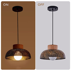 1Light Accent lights for indoor use Brown wood pendant light Country Rustic Living Room Light