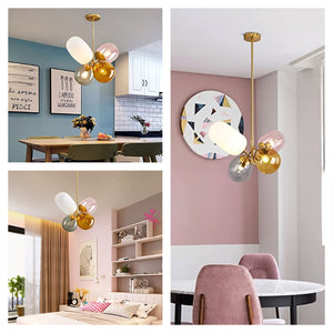 Colorful bubble chandelier light Stained glass globe pendant light Modern Kids Room light