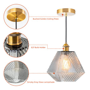 1 Light kitchen island light Grey and Gold vintage pendant light Farmhouse Hanging Light