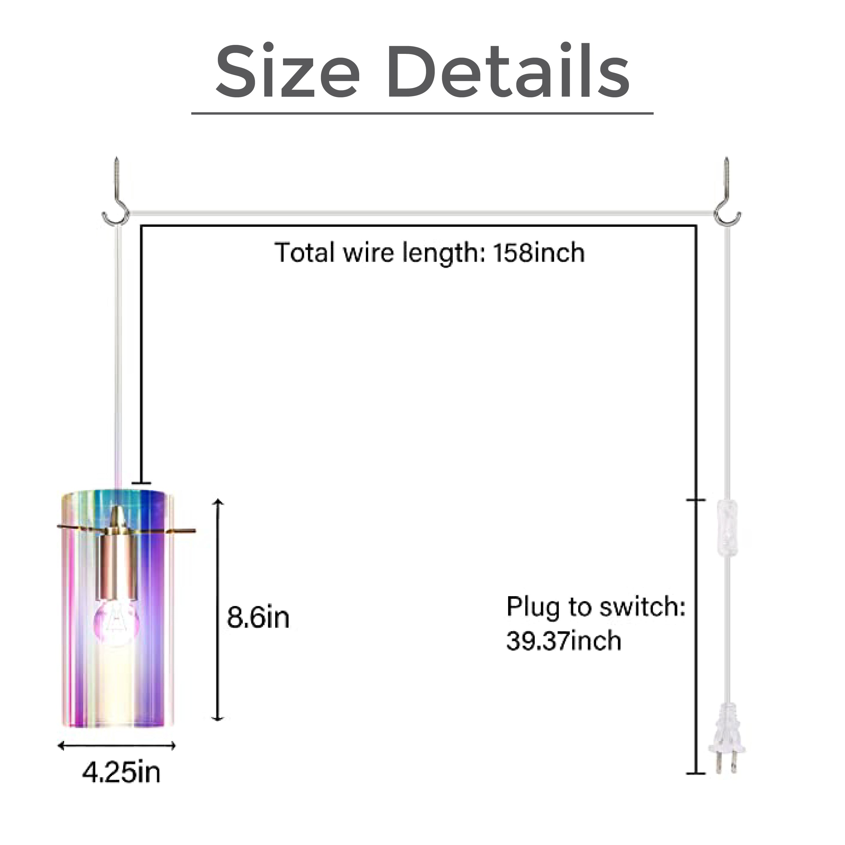 1 Light colorful chandelier 6.57 inch large pendant light Glass inspection light