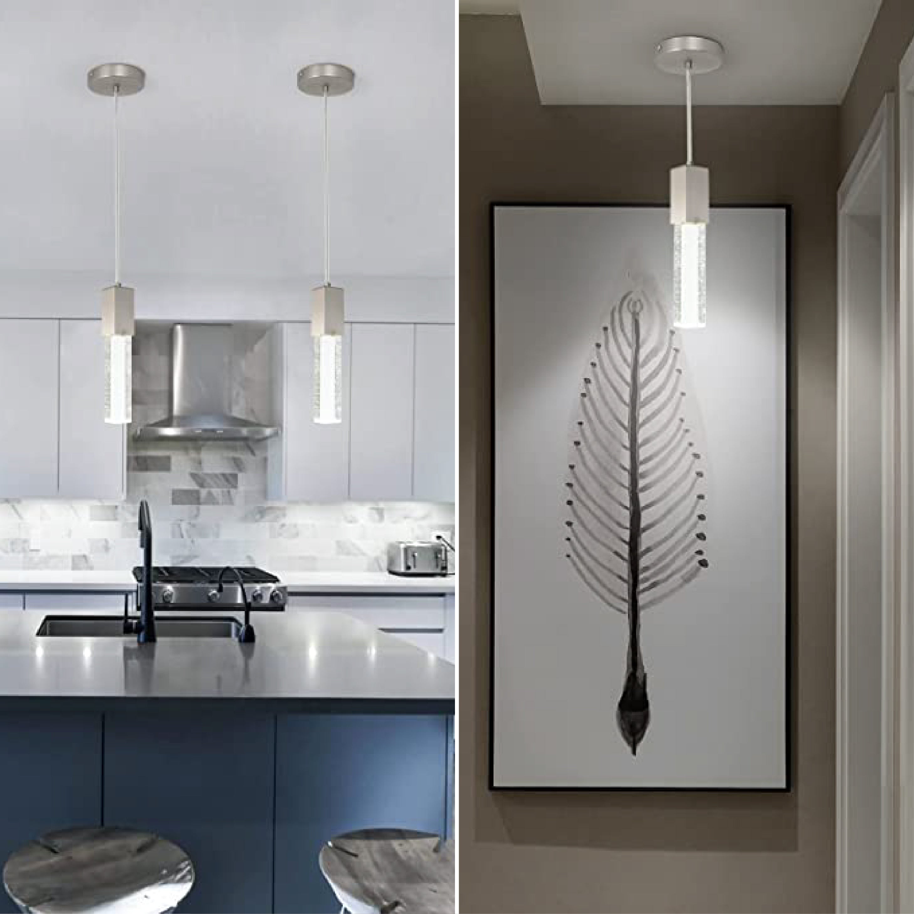 Modern Bubble glass light fixture Crystal pendant lights kitchen island Adjustable Contemporary light