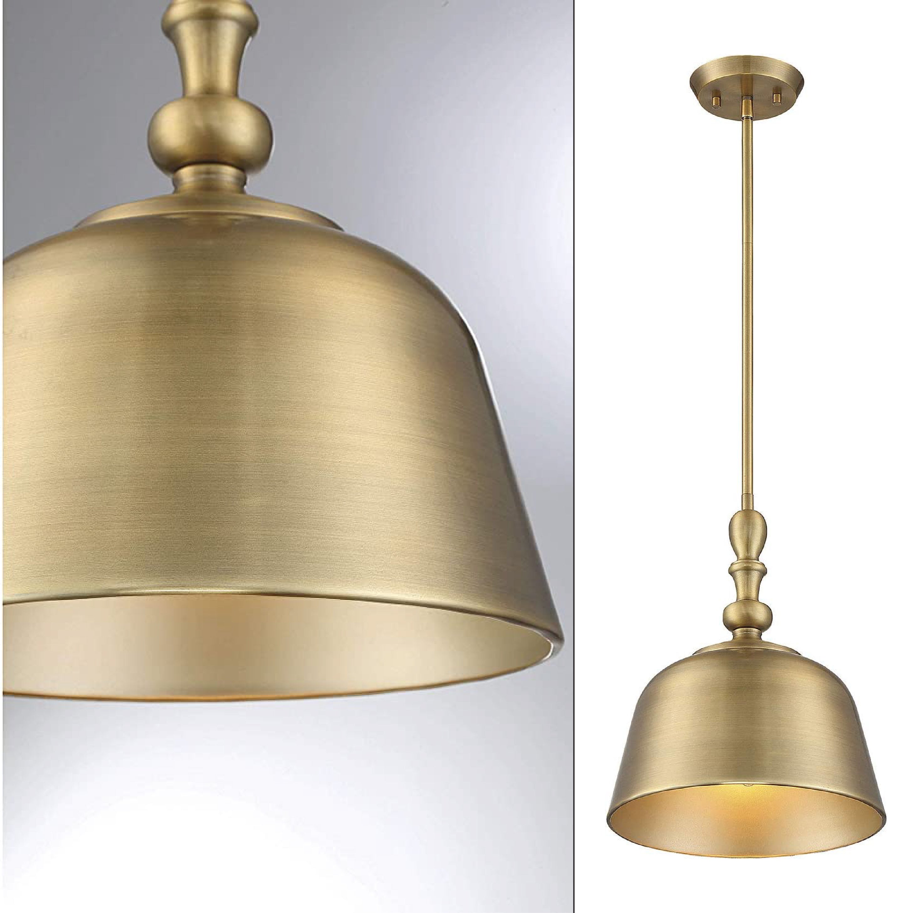 Warm Brass gold pendant light Traditional kitchen lights 1 Light hanging Light