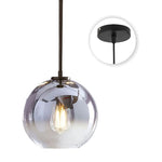 Silver glass hanging light modern globe pendant light fixture