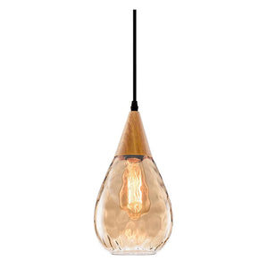 Simplicity pendant light with teardrop glass shade contemporary hanging lamp