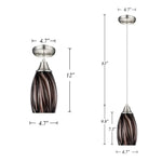 Metal bathroom pendant lights modern kitchen lighting fixtures ceiling hanging Coffee Brown glass art