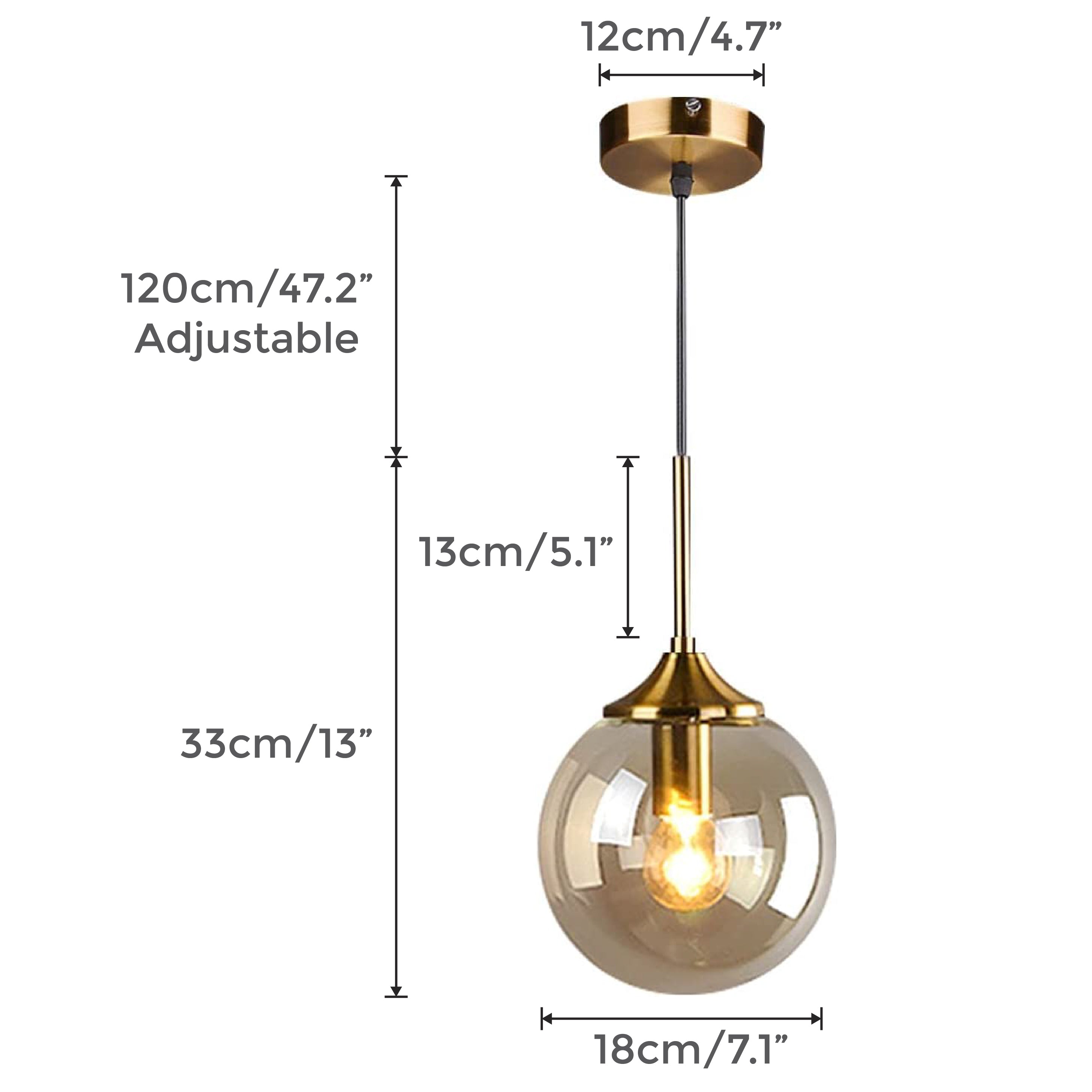 Amber globe lights Glass kitchen lights over sink Modern 1-Light hanging nightstand