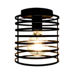 Small cage ceiling light fixture rust black industrial ceiling lamp