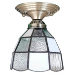 Tiffany style semi-flush mount ceiling light fixture stained glass ceiling lamp
