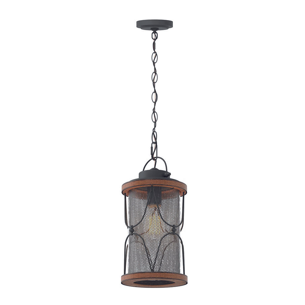 Farmhouse pendant light meshed black pendant lamp with glass shade