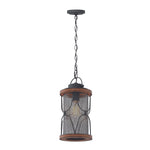 Farmhouse pendant light meshed black pendant lamp with glass shade