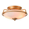 2-light flush mount light brass kitchen light glass, metal ceiling light