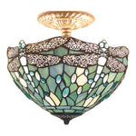 12 inch ceiling light sea blue mount lamp glass,iron bedroom light