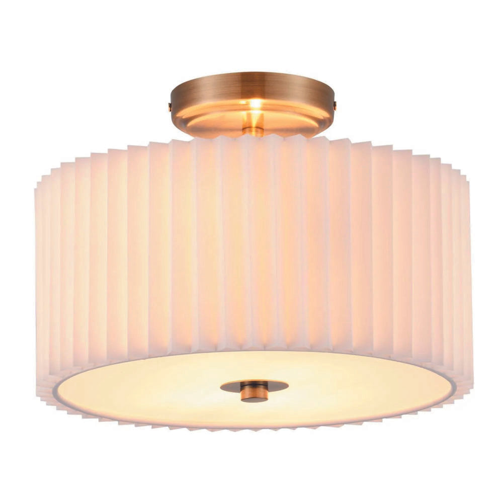 2-light drum light bronze bedroom light fabric, metal ceiling light