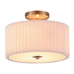 2-light drum light bronze bedroom light fabric, metal ceiling light