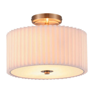 2-light drum light bronze bedroom light fabric, metal ceiling light