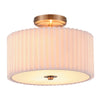 2-light drum light bronze bedroom light fabric, metal ceiling light