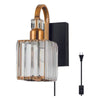 Plug in hallway light gold+black wall light metal bathroom light