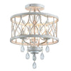 3-light chandelier light white ceiling lamp metal, crystal corridor light