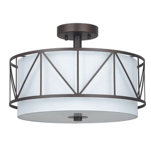 16 inch bedroom light bronze ceiling light iron+fabric drum light