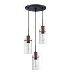 3 light kitchen light black bedroom light metal,wood and glass pendant light