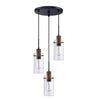 3 light kitchen light black bedroom light metal,wood and glass pendant light