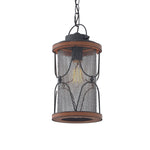 14 inch hanging light black+barnwood porch light aluminum pendant light