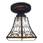 1 light ceiling light brown pendant light metal + art glass hallway light
