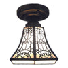 1 light ceiling light brown pendant light metal + art glass hallway light