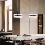 LED light fixture matte black dimmable light glass, metal pendant light
