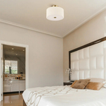 2-light drum light bronze bedroom light fabric, metal ceiling light