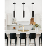 LED hanging light black island lights alloy steel pendant light