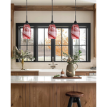 4.72” Hanging light red pendant light fixtures glass pendant light