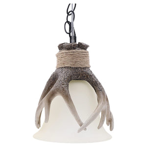 Vintage antler pendant light glass resin chandelier